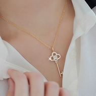 Chaîne & Pendentif Clé Plaquée Or Jaune ou Plaqué Or Rose