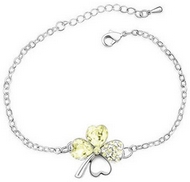 Bracelet Argenté Trèfle à quatre Feuilles Yellow