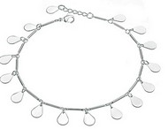 Bracelet de Cheville Argenté Goutte d'eau