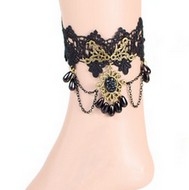 Bracelet Cheville Dentelle Noire