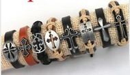 Bracelet Cuir Motif Croix
