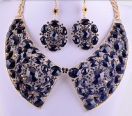 Ensemble Collier Pendant d'Oreille Cristaux