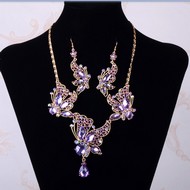 Ensemble Collier & Pendant d'Oreille Papillons en Cristaux