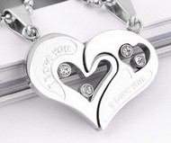Pendentif Coeur I love you 2 parties