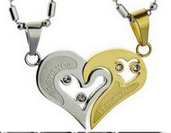 Pendentif Coeur I love you 2 parties