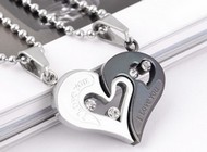 Pendentif Coeur I love you 2 parties