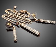 Ensemble Cha&icirc;ne Pendentif 1 Pendant d'Oreille Pluie de Swarovski