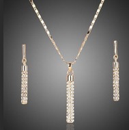 Ensemble Chaîne Pendentif 1 Pendant d'Oreille Pluie de Swarovski