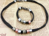 ensemble Collier & Bracelet Tresse Ciré