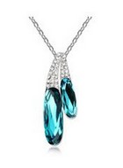 Chaine & Pendentif Double Cristaux