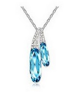 Chaine & Pendentif Double Cristaux