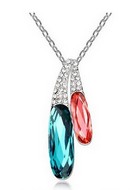 Chaine & Pendentif Double Cristaux