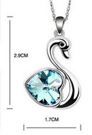 Chaine & Pendentif Cygne Coeur Cristal