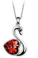 Chaine & Pendentif Cygne Coeur Cristal