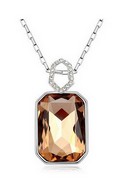 Chaine& Pendentif rectangulaire Cristal