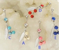 Piercing Plumes & Perles avec Cristal