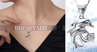 Pendentif Double Dauphin & Strass