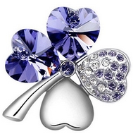 Broche Trèfle à Quatre Feuilles Violet