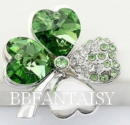 Broche Trèfle à Quatre Feuilles Vert