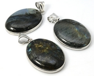 Pendentif Ovale Pierre Labradorite