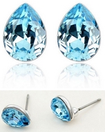 Clous d'Oreilles Cristal Bleu