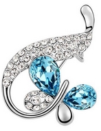 Broche Papillon Cristal Bleu & Strass