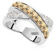 Bague en Croix Swarovski Elements Dorés