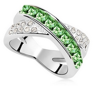 Bague en Croix Swarovski Elements Verts