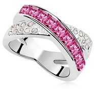Bague en Croix Swarovski Elements Roses