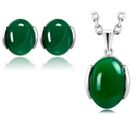 Ensemble Chaîne Pendentif & Boucles d'Oreilles en Agate