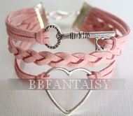 Bracelet Rose Clef & Coeur