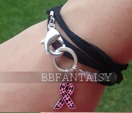 Bracelet Noir Ruban de conscience