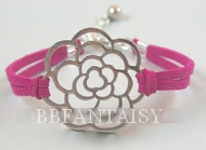 Bracelet Rose Fleur Argentée