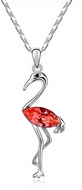 Chaîne & Pendentif Grue Cristaux Swarovski Elements Rouge