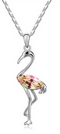 Chaîne & Pendentif Grue Cristaux Swarovski Elements Multicolor