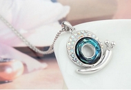 Chaîne & Pendentif Escargot Bleu Swarovski Elements