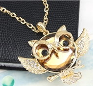 Sautoir Doré 70cm Hibou & ses Ailes