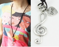 Sautoir 70cm Clef de Sol & Love
