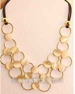 Collier Doré Cercles Opales