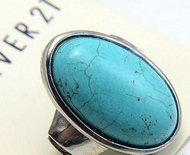 Bague Ovale Turquoise Réglable