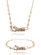 Ensemble Chaîne Pendentif & Bracelet Guépard