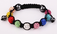 Bracelet Boules Disco Cristaux Multicolors