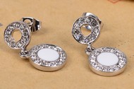 Pendant d'Oreille Double Cercles Cristaux Autrichien