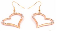 Pendant d'Oreille Coeur Parsemé de Cristaux