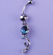 Piercing Nombril chat Cristal