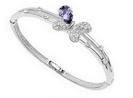 Bracelet rigide argenté papillon swarovski