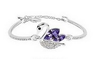Bracelet Cygne ailes ouvertes cristal