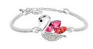 Bracelet Cygne ailes ouvertes cristal