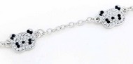 bracelet chaine motif panda cristaux