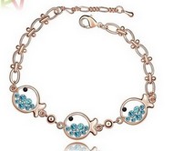 Bracelet Chaîne poisson cristaux